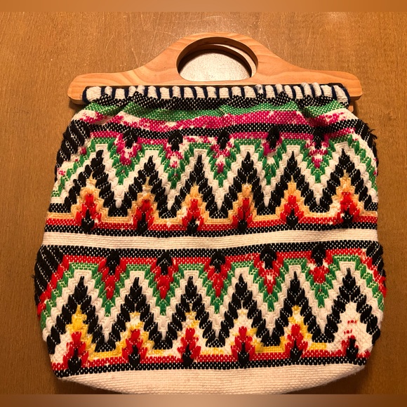Vintage Wooden handle Knitting bag - Picture 1 of 4